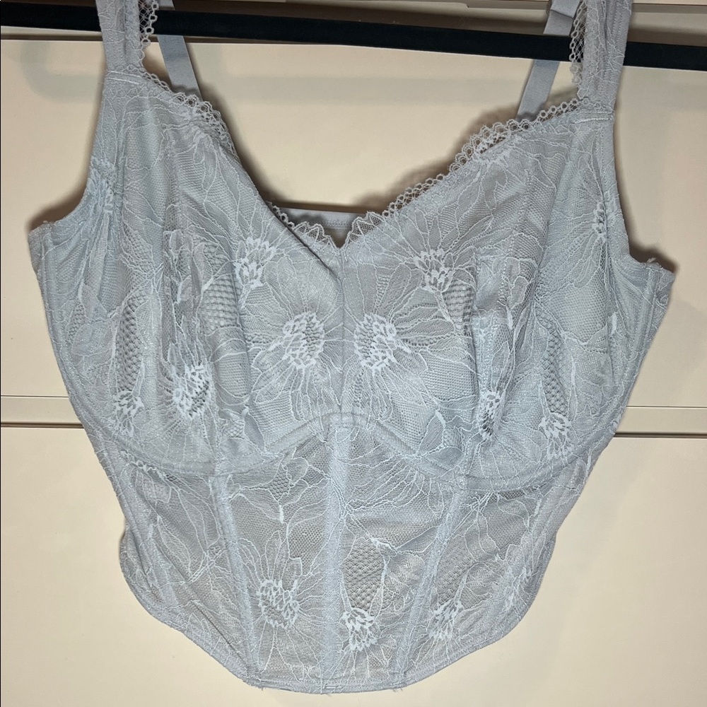 Gilly Hicks Lace Bralette in Soft Gray